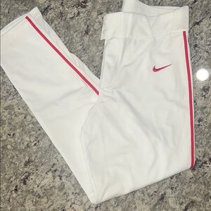 Men’s baseball pants Nike White with Red Piping  size Medium
